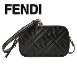 Fendi Shoulder Bag Camera Case Women's Black Leather